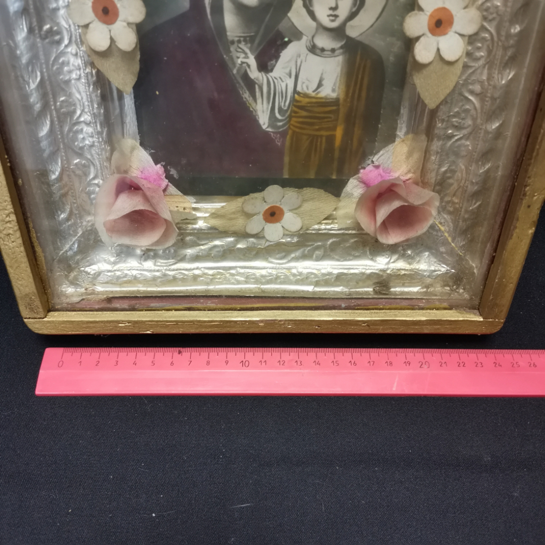 Икона Казанской Божией Матери, в окладе, размер полотна 27,5х22,5 см. Картинка 2